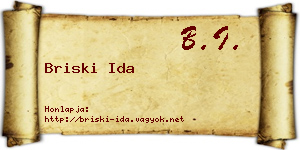 Briski Ida névjegykártya